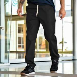 Pantalon jogger relaxed color black